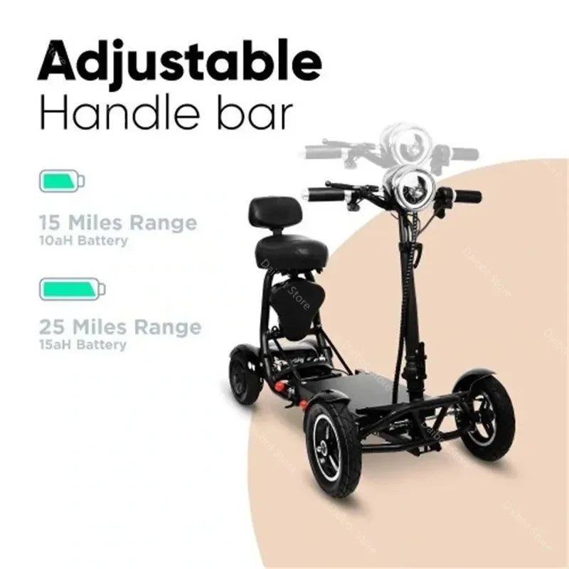 4 Wheel Mobility Scooters For Seniros Folding 36V 500W Dual Motor Electric Scooter For Aldutos With Child Seats Three Speeds - VirtuousWares:Global