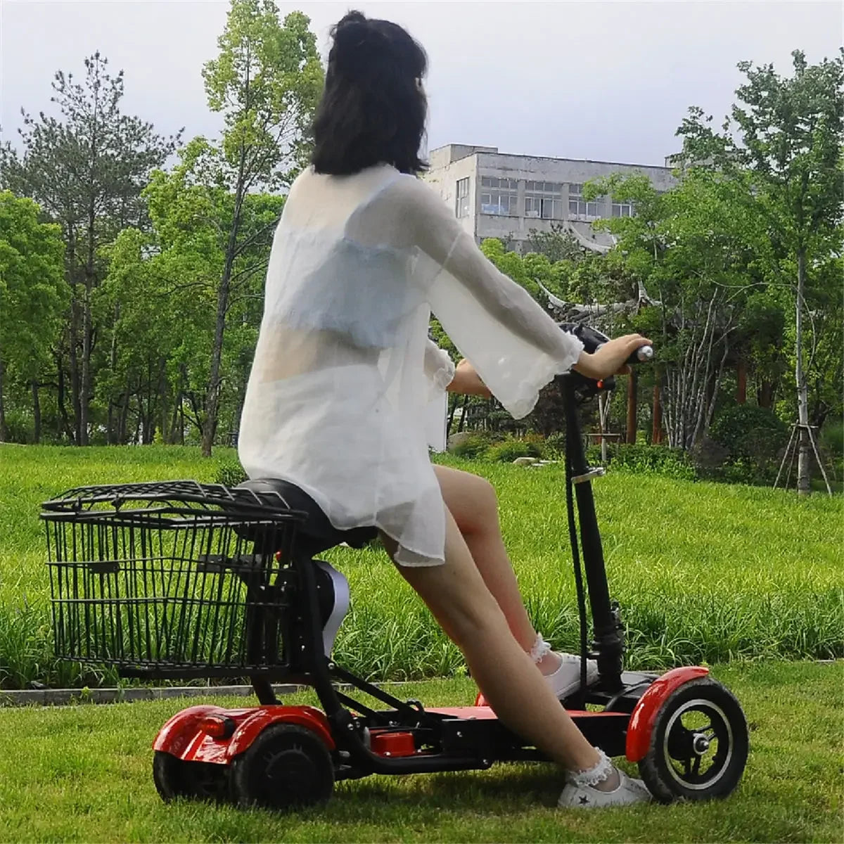 4 Wheel Mobility Scooters For Seniros Folding 36V 500W Dual Motor Electric Scooter For Aldutos With Child Seats Three Speeds - VirtuousWares:Global