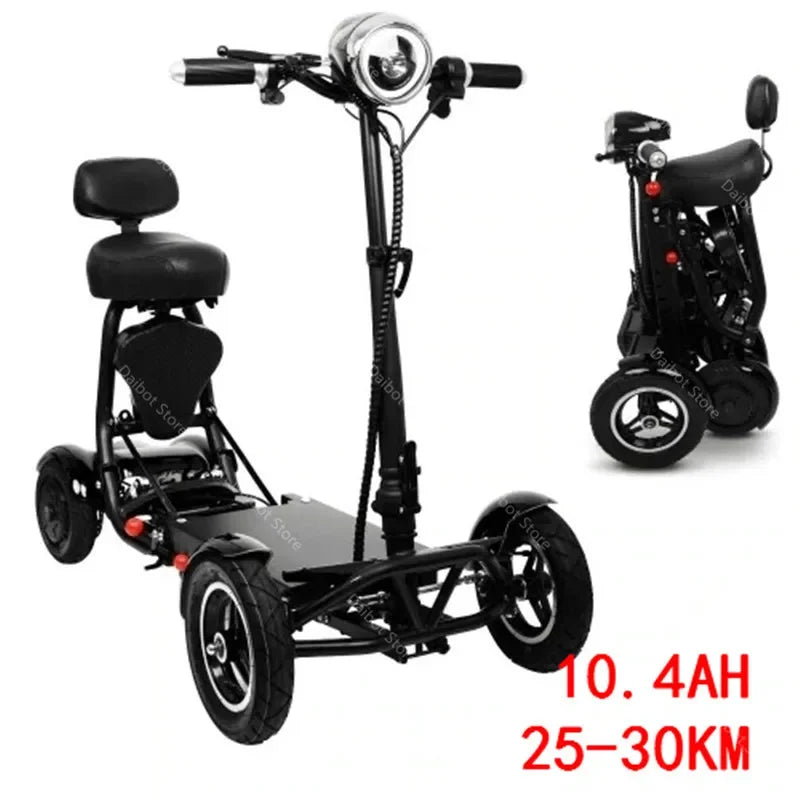 4 Wheel Mobility Scooters For Seniros Folding 36V 500W Dual Motor Electric Scooter For Aldutos With Child Seats Three Speeds - VirtuousWares:Global