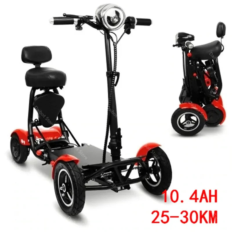 4 Wheel Mobility Scooters For Seniros Folding 36V 500W Dual Motor Electric Scooter For Aldutos With Child Seats Three Speeds - VirtuousWares:Global