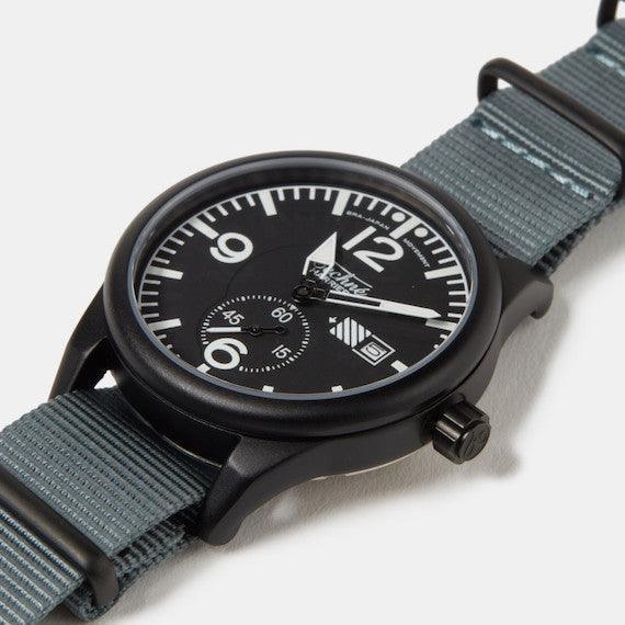 41.0mm tactical quartz watch with nylon 6 strap in grey colour - VirtuousWares:Global
