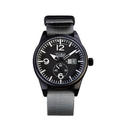 41.0mm tactical quartz watch with nylon 6 strap in grey colour - VirtuousWares:Global