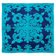 42″ Hawaiian Quilt Wall Hanging – Aqua Green Honu Design - VirtuousWares:Global