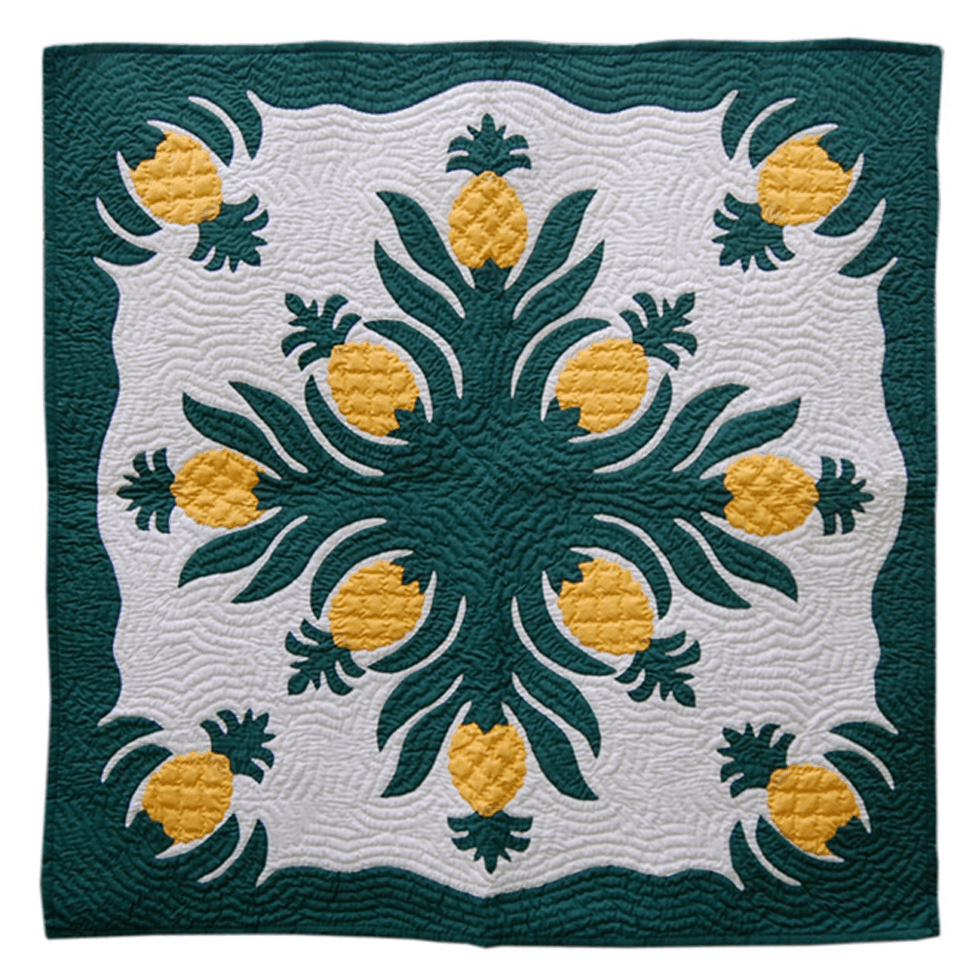 42″ Hawaiian Quilt Wall Hanging – MC Pineapple Design - VirtuousWares:Global