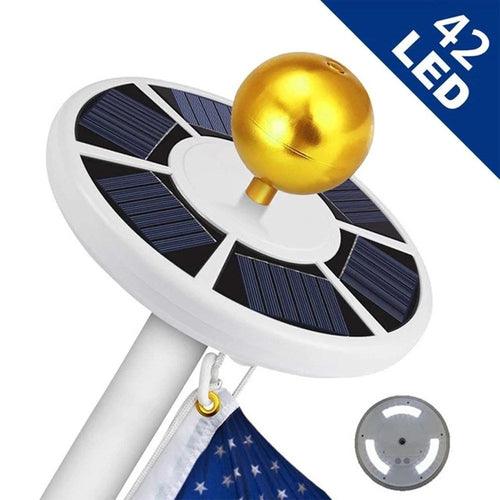 42 LED Solar Flagpole Light Garden Umbrella Light Outdoor Waterproof - VirtuousWares:Global