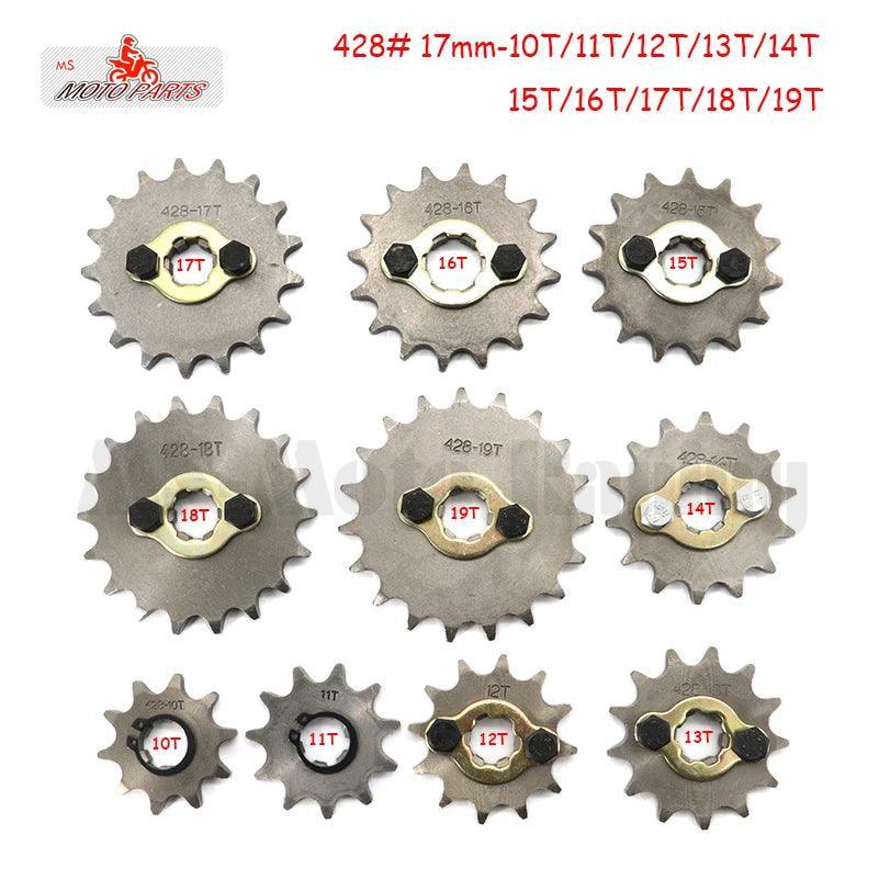 428# 17mm 10-19T Tooth Front Engine Sprocket for 50-160cc Orion Apollo - VirtuousWares:Global