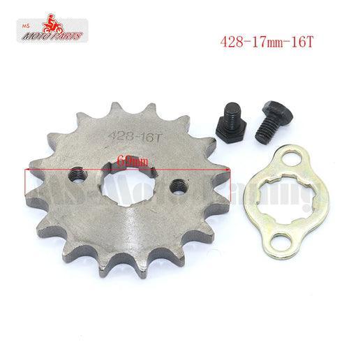 428# 17mm 10-19T Tooth Front Engine Sprocket for 50-160cc Orion Apollo - VirtuousWares:Global