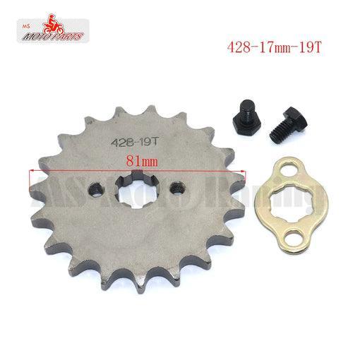 428# 17mm 10-19T Tooth Front Engine Sprocket for 50-160cc Orion Apollo - VirtuousWares:Global