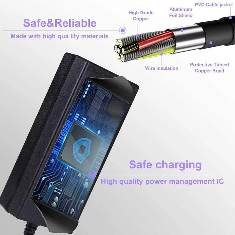 42V 2A 5A Electric Charger 1 Prong 5.5mm DC Plug for 36V 10S Lithium - VirtuousWares:Global