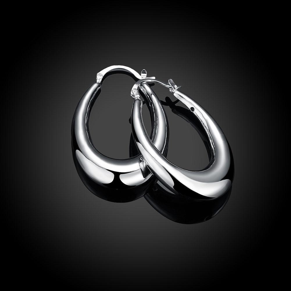 47mm Thick Cut Hoop Earring in 18K White Gold Plated - VirtuousWares:Global