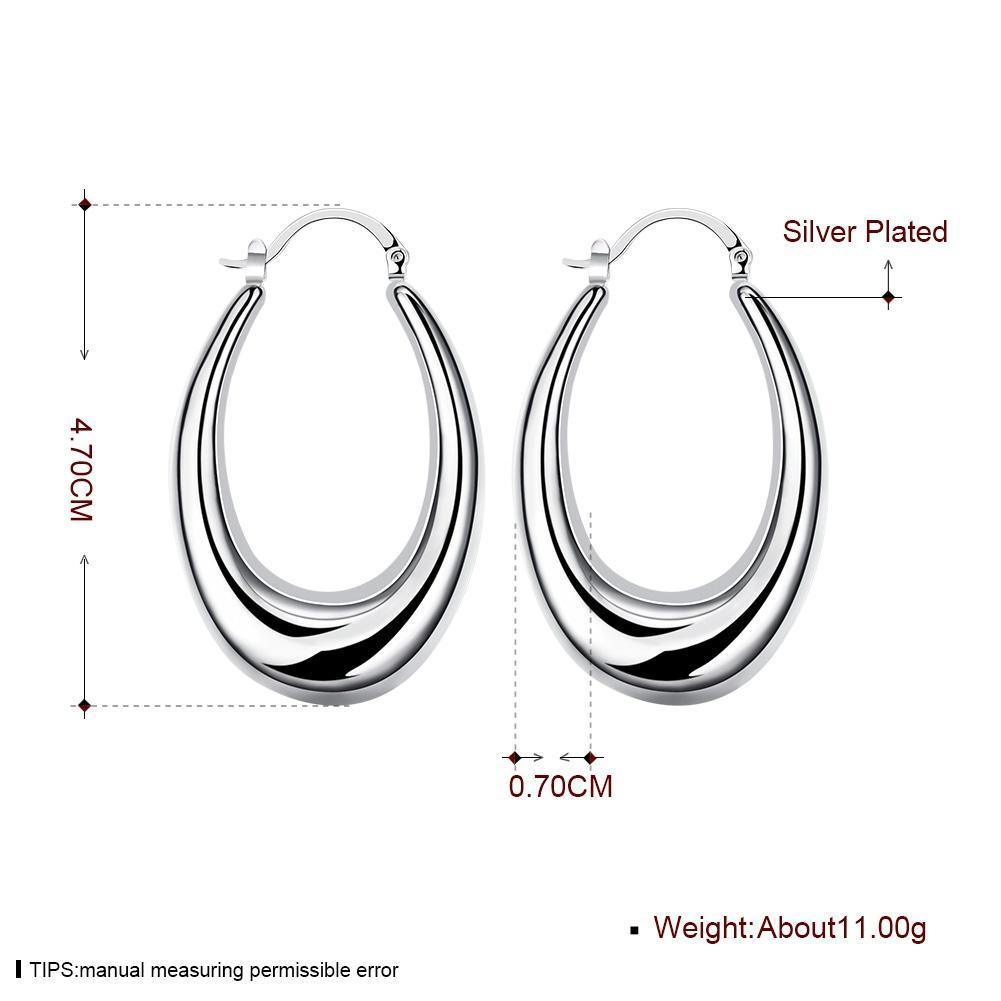 47mm Thick Cut Hoop Earring in 18K White Gold Plated - VirtuousWares:Global