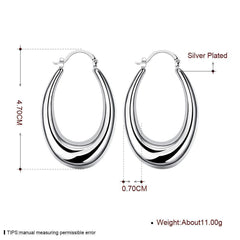 47mm Thick Cut Hoop Earring in 18K White Gold Plated - VirtuousWares:Global