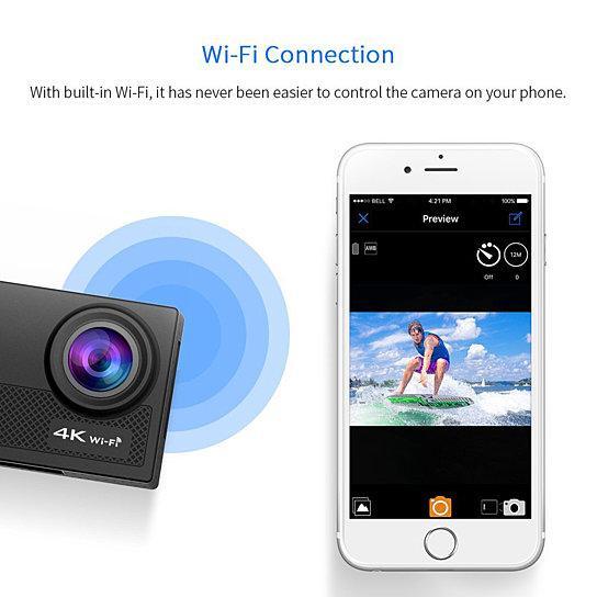 4K Waterproof All Digital UHD WiFi Camera + RF Remote And Accessories - VirtuousWares:Global