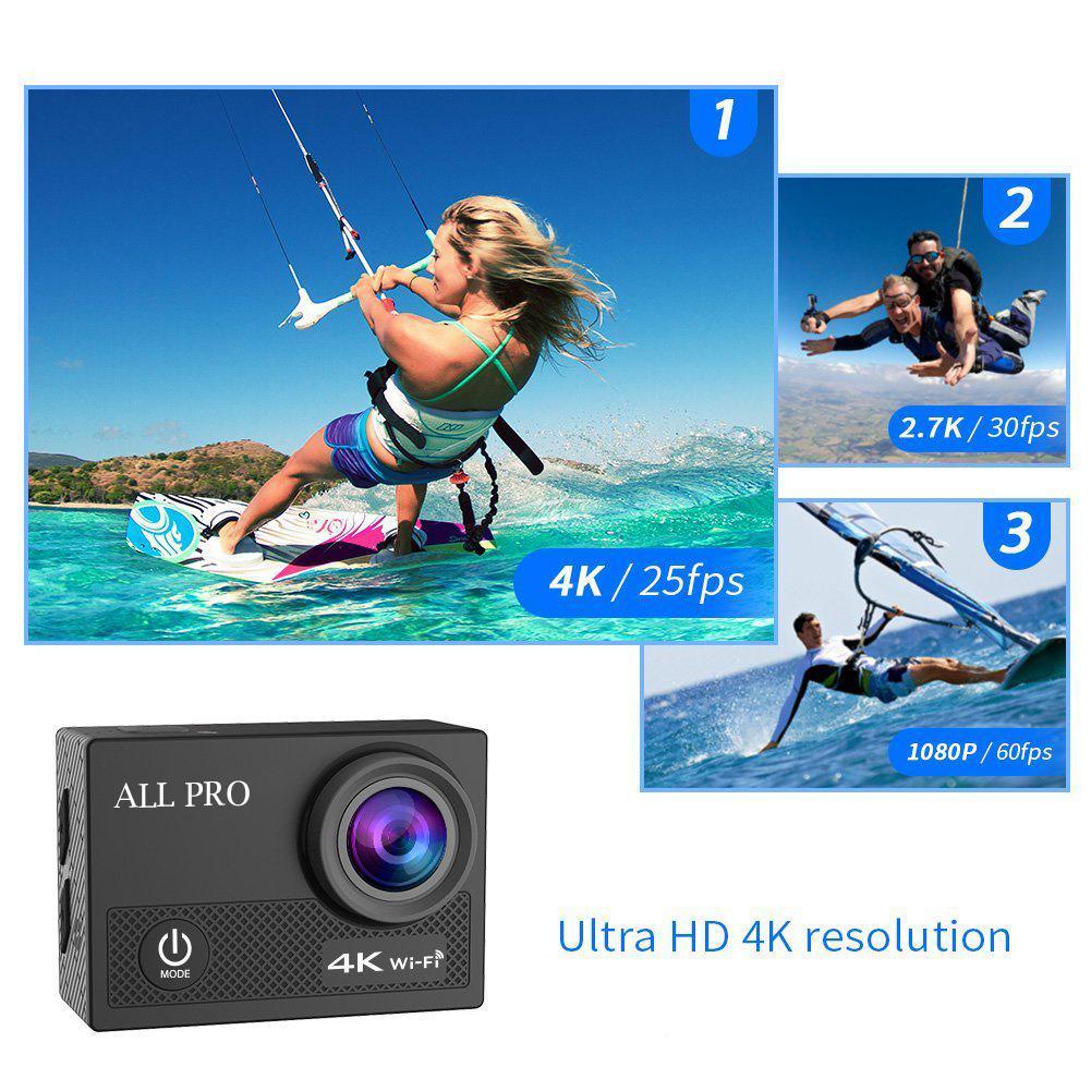 4K Waterproof All Digital UHD WiFi Camera + RF Remote And Accessories - VirtuousWares:Global