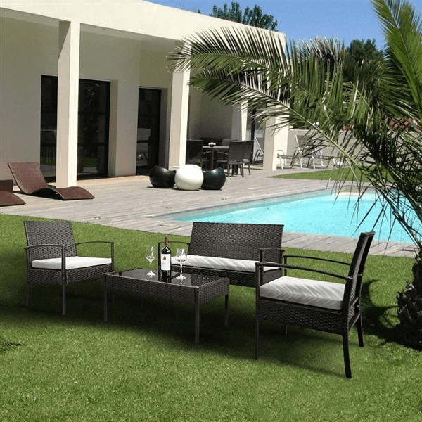 4PCS Rattan Patio Furniture Set - VirtuousWares:Global