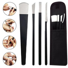4Pcs/Set Black Stainless Steel Pedicure Knife Professional - VirtuousWares:Global