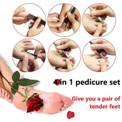 4Pcs/Set Black Stainless Steel Pedicure Knife Professional - VirtuousWares:Global