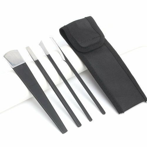 4Pcs/Set Black Stainless Steel Pedicure Knife Professional - VirtuousWares:Global
