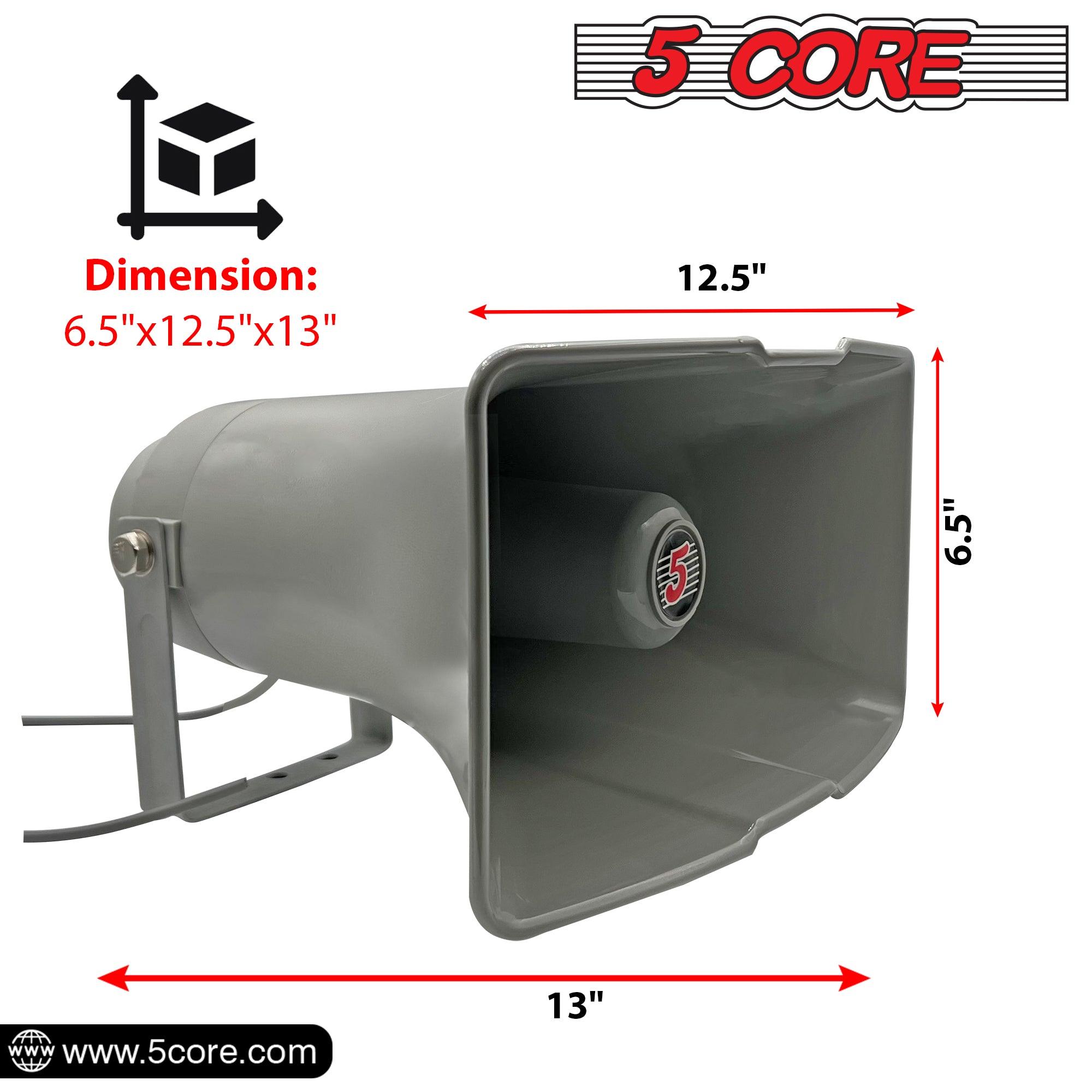 5 Core 12 Inch Outdoor Rectangular PA Power Horn Speaker Waterproof - VirtuousWares:Global