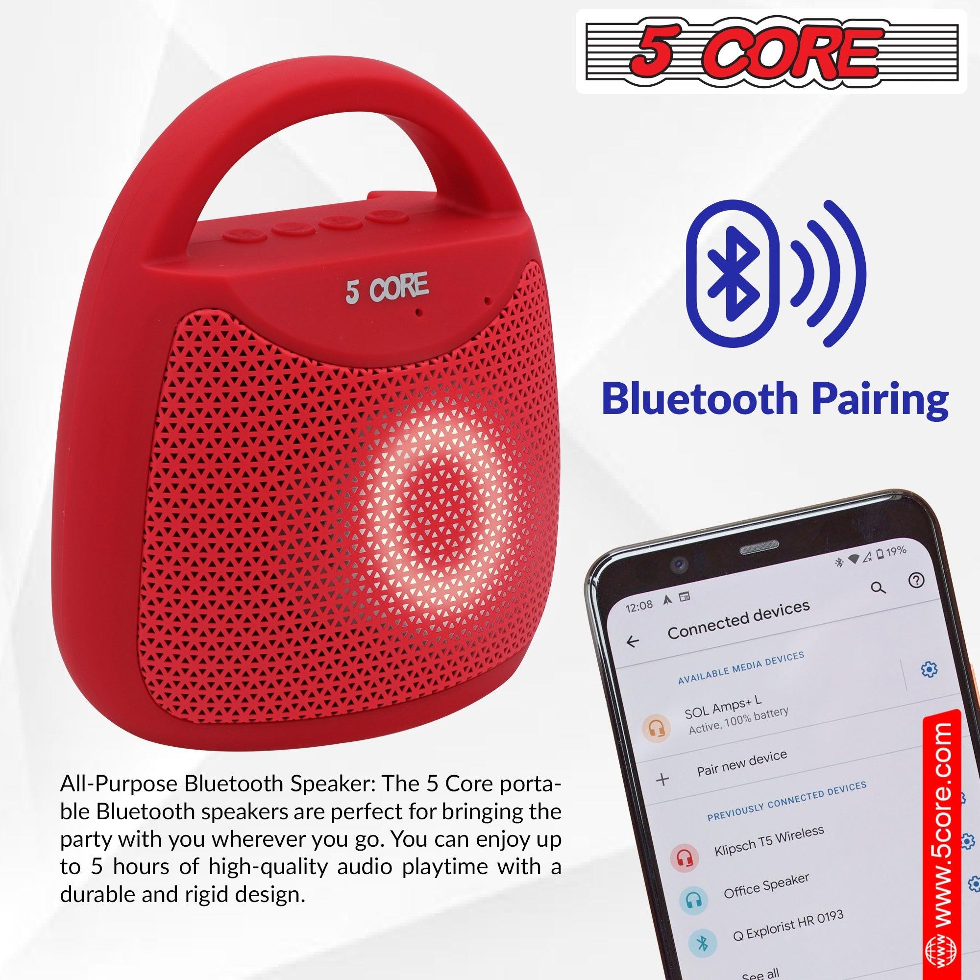 5 Core Bluetooth Speaker Wireless Outdoor Portable Waterproof Loud USB - VirtuousWares:Global