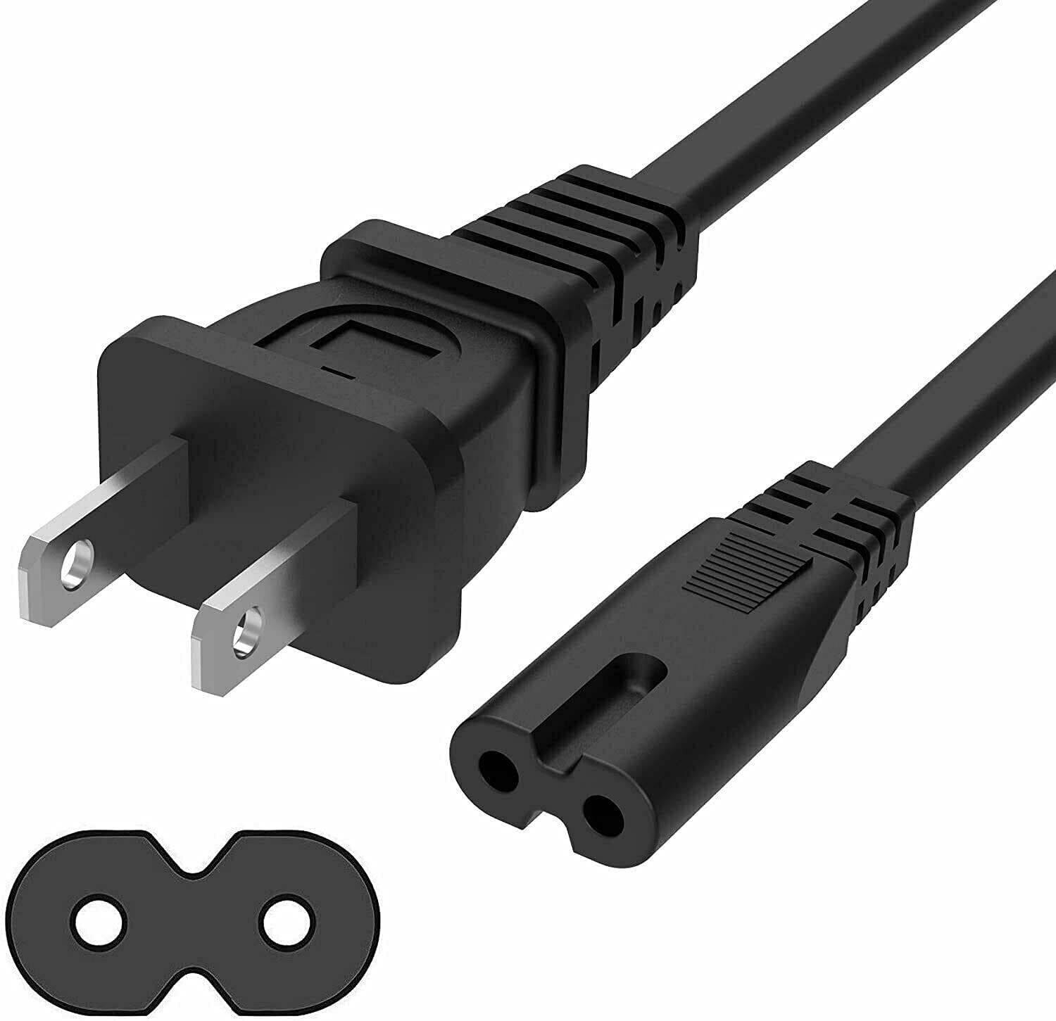 5 Core Extra Long 12ft 2 Prong Non-Polarized AC Wall Power Cable 2 - VirtuousWares:Global