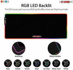 5 Core Large RGB Gaming Mouse Pad Extended Soft Gaming LED Mouse Pad - VirtuousWares:Global