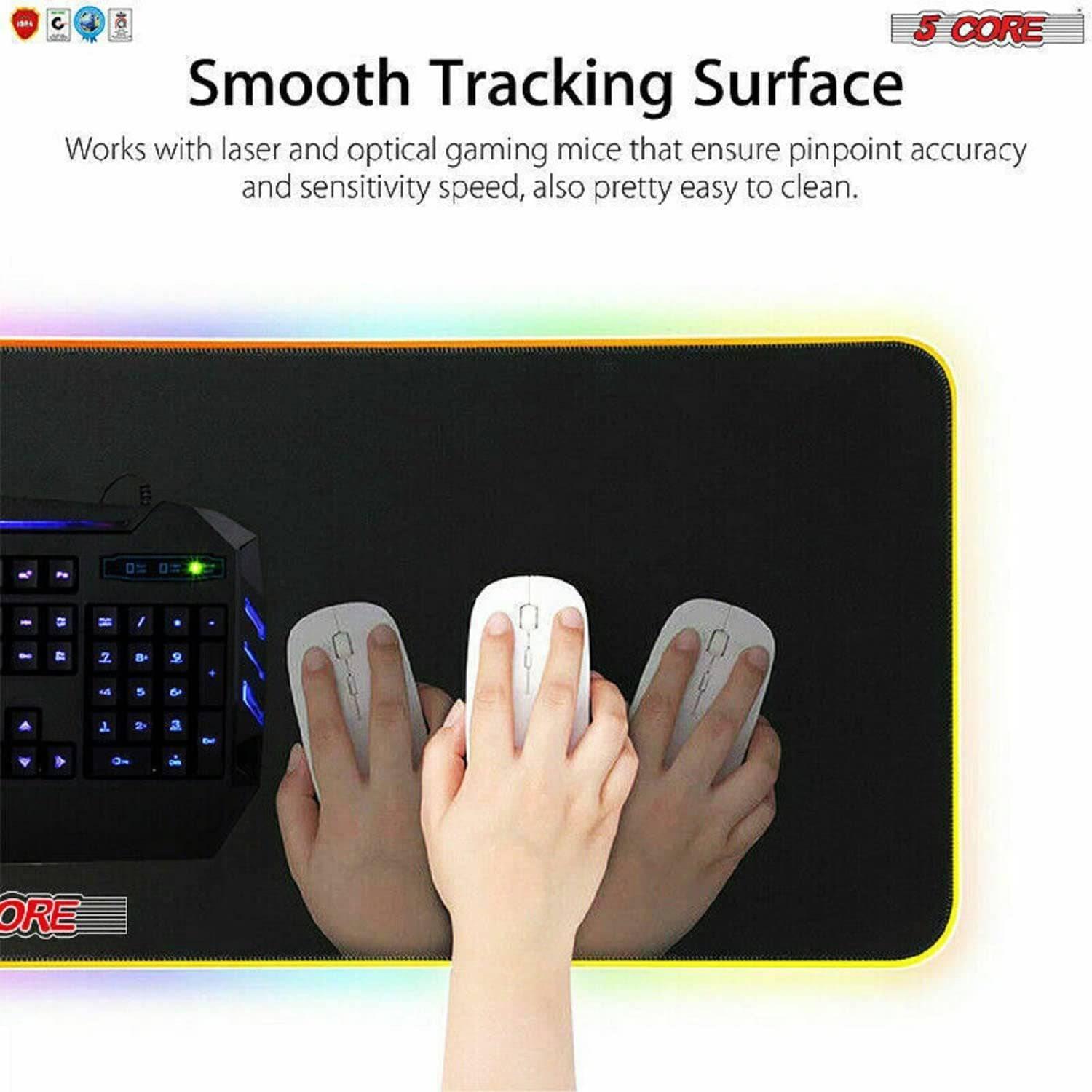 5 Core Large RGB Gaming Mouse Pad Extended Soft Gaming LED Mouse Pad - VirtuousWares:Global