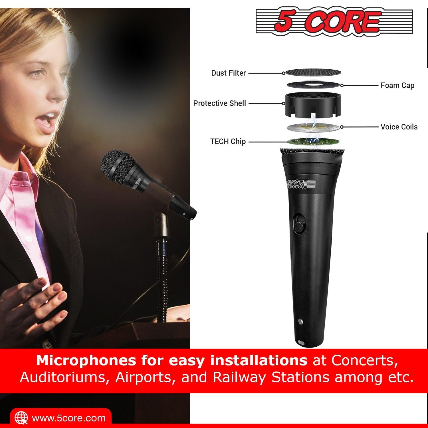 5 CORE Premium Vocal Dynamic Cardioid Handheld Microphone Neodymium - VirtuousWares:Global