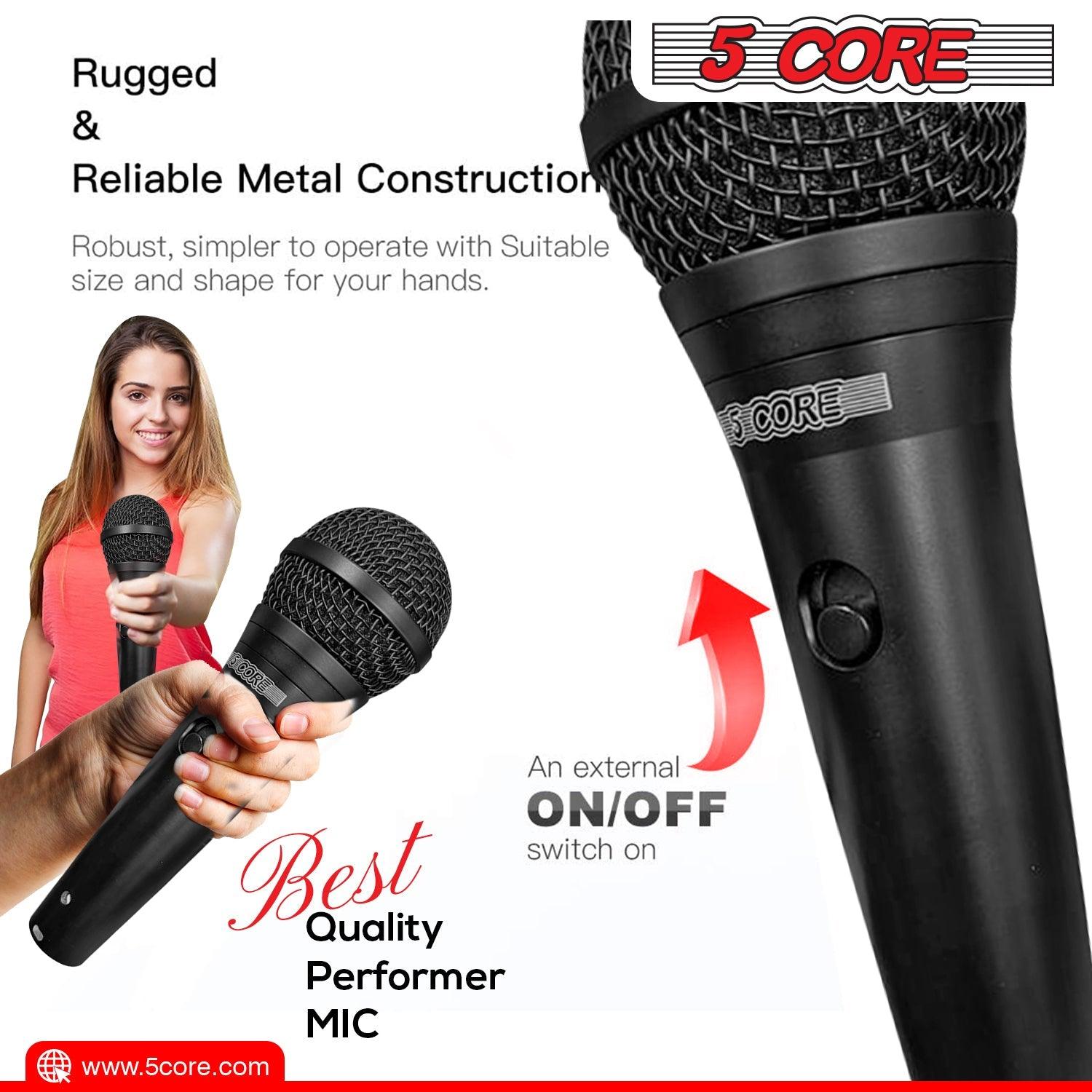 5 CORE Premium Vocal Dynamic Cardioid Handheld Microphone Neodymium - VirtuousWares:Global