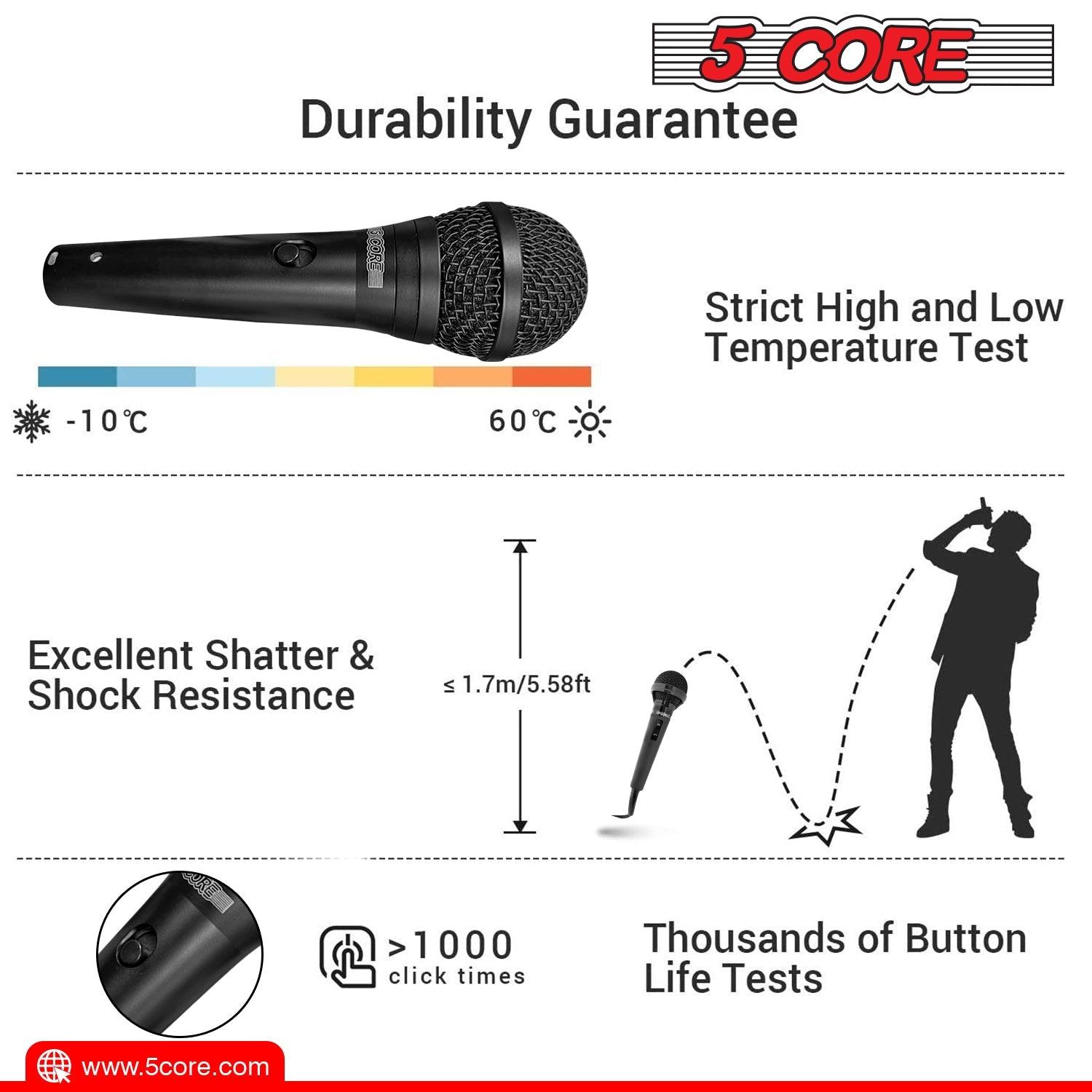 5 CORE Premium Vocal Dynamic Cardioid Handheld Microphone Neodymium - VirtuousWares:Global