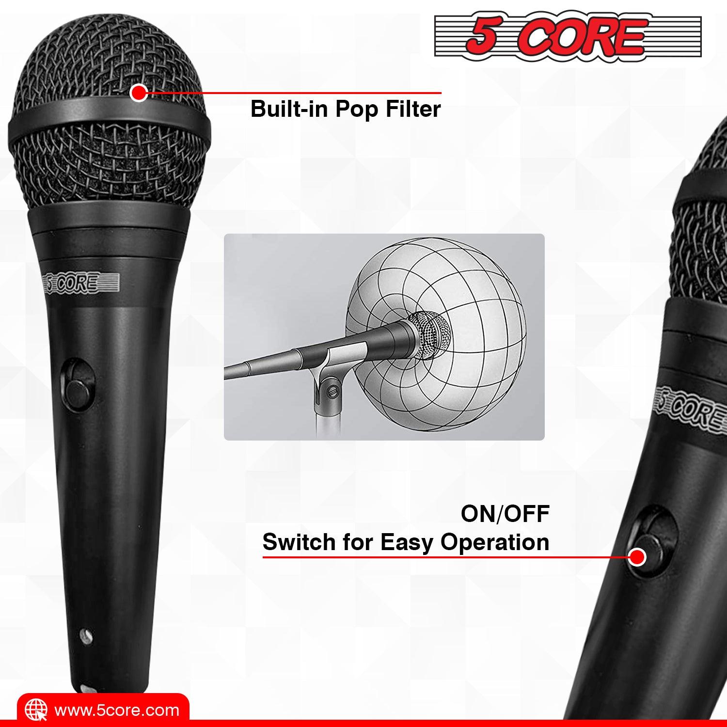 5 CORE Premium Vocal Dynamic Cardioid Handheld Microphone Neodymium - VirtuousWares:Global