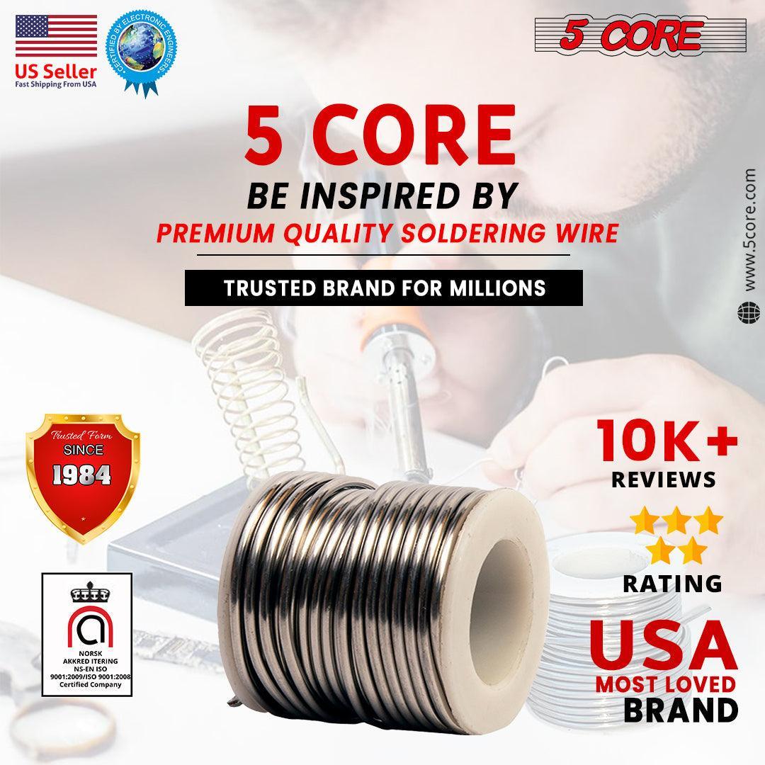 5 Core Solder Wire 5 Pack Rosin Core Flux Soldering Wire 63/37 63% Tin - VirtuousWares:Global