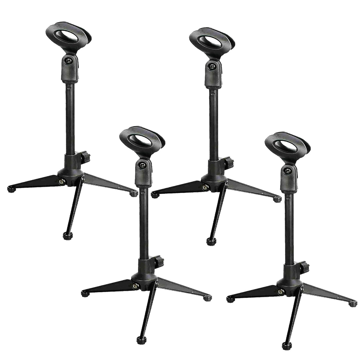 5 Core Universal Small Desktop Microphone Stand MS MINI TRI BLK 4PCS - VirtuousWares:Global