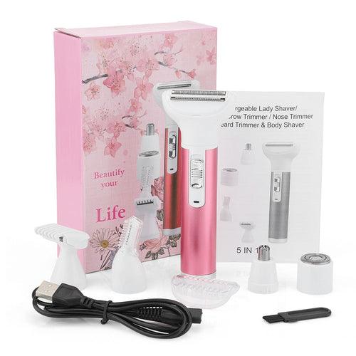 5 in 1 Electric Hair Remover Rechargeable Lady Shaver Nose Hair - VirtuousWares:Global