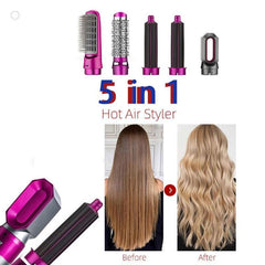 5 in 1 Hair Dryer Brush Curling Iron Hair Straightener - VirtuousWares:Global