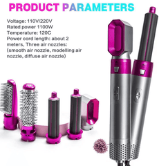 5 in 1 Hair Dryer Brush Curling Iron Hair Straightener - VirtuousWares:Global