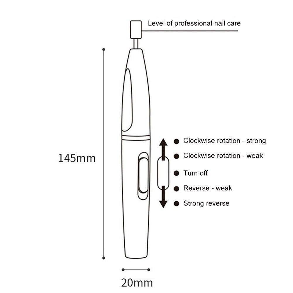 5 in1 Mini Nail Polishing Machine USB Rechargeable Manicure Drill - VirtuousWares:Global