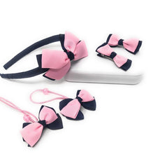 5 pc set Hair Bow Headband and Hair Clips for Girls, Hair Accessories - VirtuousWares:Global