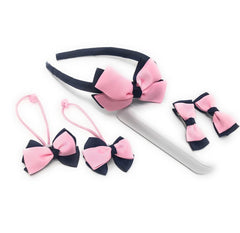 5 pc set Hair Bow Headband and Hair Clips for Girls, Hair Accessories - VirtuousWares:Global