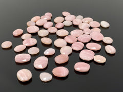 5 Pcs Natural Pink Opal Rose Cut Cabochons, Loose Gemstones, Peruvian - VirtuousWares:Global