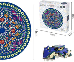 500 Pieces Round Artascope Puzzles for Adults Kids - VirtuousWares:Global