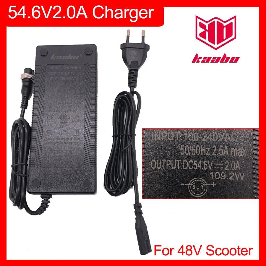 54.6V 2.0A Charger Standard Original Charging Kaabo Accessories for - VirtuousWares:Global