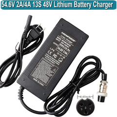 54.6V 2A Battery Charger for 48V 13S Evercross H5/ Vsett 8, 8+, 9+ / - VirtuousWares:Global