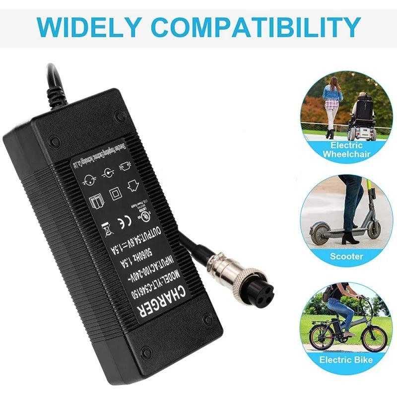 54.6V 2A Battery Charger for 48V 13S Evercross H5/ Vsett 8, 8+, 9+ / - VirtuousWares:Global