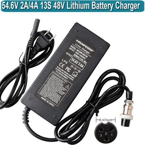 54.6V 2A Battery Charger for 48V 13S Evercross H5/ Vsett 8, 8+, 9+ / - VirtuousWares:Global