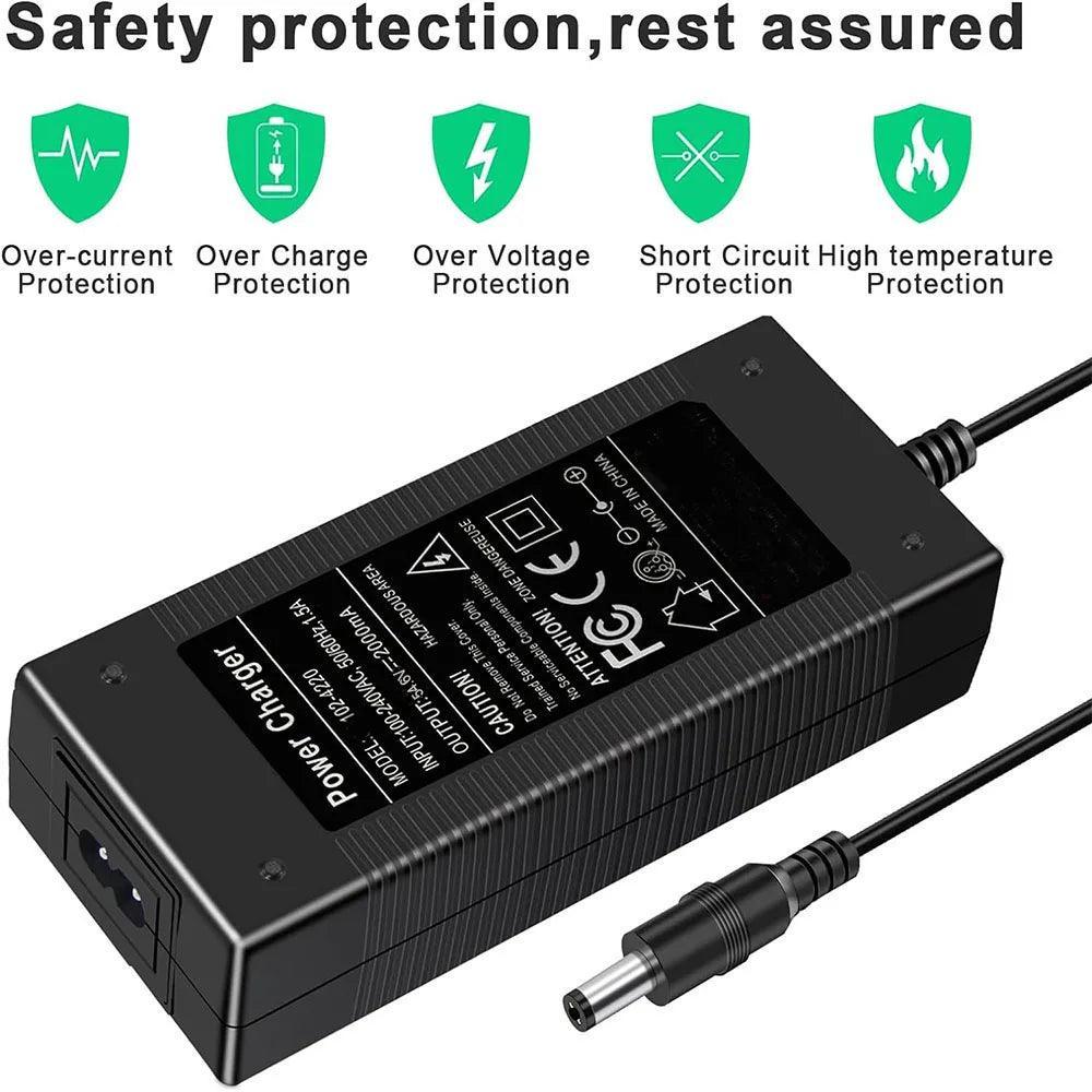 54.6V 2A Electric Scooter Charger, Replacement Power Supply Adapter - VirtuousWares:Global