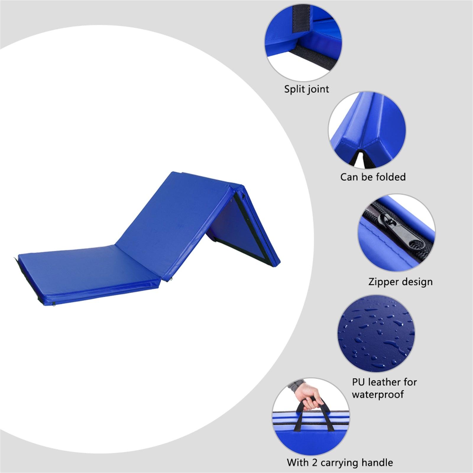 55"x24"x1.2" Tri-fold Gymnastics Yoga Mat with Hand Buckle - VirtuousWares:Global