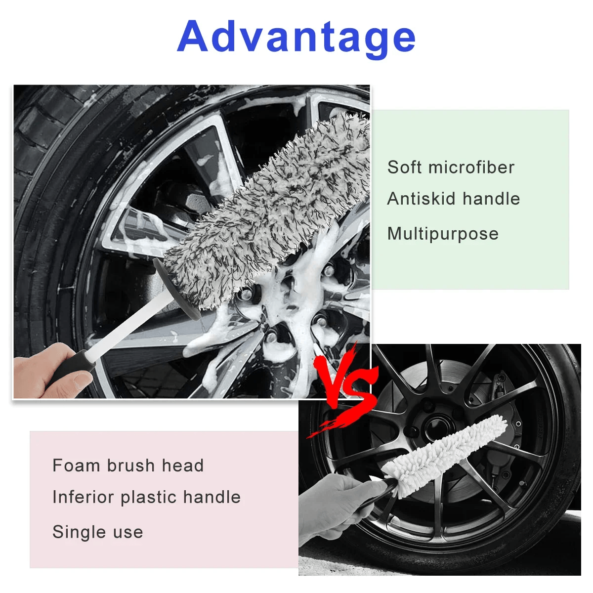 Car Alloy Wheel Cleaning Brush Tool Tire Washing Clean Soft Bristle