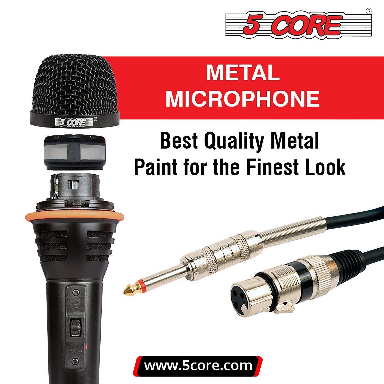 5Core Microphone Pro Microfono Dynamic Mic XLR Audio Cardiod Vocal - VirtuousWares:Global