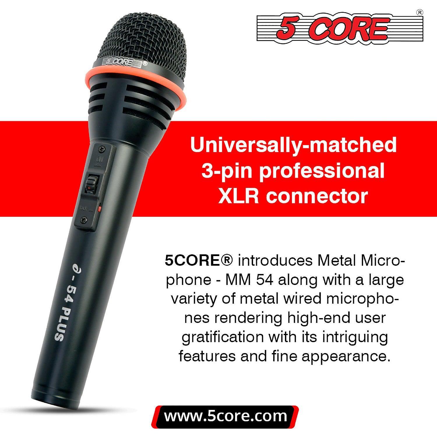 5Core Microphone Pro Microfono Dynamic Mic XLR Audio Cardiod Vocal - VirtuousWares:Global